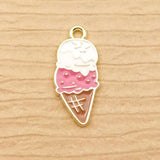 10pcs Enamel Ice Cream Charm for Jewelry Making Earring Bracelet Necklace