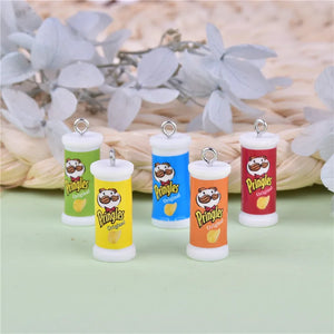 10pcs 10x20mm Potato Chips Resin Charms Pendant DIY Earring Keychain Jewelry Mak