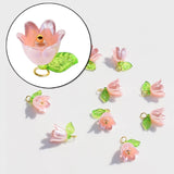 10pcs 11X14mm Acrylic Pearl Bell Beads Orchid Jewelry Craft