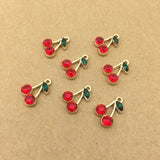 10pcs Red Fruit Cherry Charm for Jewelry Making DIY Craft Supplies
