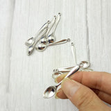 10pcs Antique Silver Spoon Charms for Necklace DIY Jewelry Making
