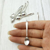 10pcs Antique Silver Spoon Charms for Necklace DIY Jewelry Making