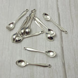 10pcs Antique Silver Spoon Charms for Necklace DIY Jewelry Making