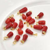 10pcs Red Coral Water Drop Pendant Beads DIY Jewelry Sea Bamboo Pendants