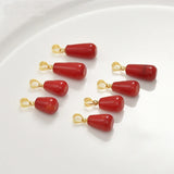 10pcs Red Coral Water Drop Pendant Beads DIY Jewelry Sea Bamboo Pendants