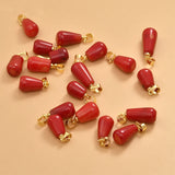 10pcs Red Coral Water Drop Pendant Beads DIY Jewelry Sea Bamboo Pendants