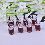 10pcs Cola Glass Drink Resin Charms for DIY Earring Bracelet Jewelry