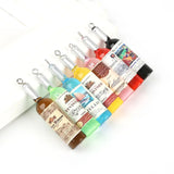 10pcs 12*50mm Plastic Wine Bottle Charms Pendant DIY Earring Keychain Accessory