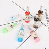 10pcs 12*50mm Plastic Wine Bottle Charms Pendant DIY Earring Keychain Accessory