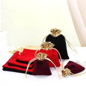 10pcs Velvet Pouches Drawstring Cloth Bags for Wedding Gift Packing