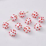 10pcs 12mm Wave Point Lampwork Beads Red Spacer Bead For DIY Jewelry Making