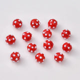 10pcs 12mm Wave Point Lampwork Beads Red Spacer Bead For DIY Jewelry Making