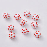 10pcs 12mm Wave Point Lampwork Beads Red Spacer Bead For DIY Jewelry Making