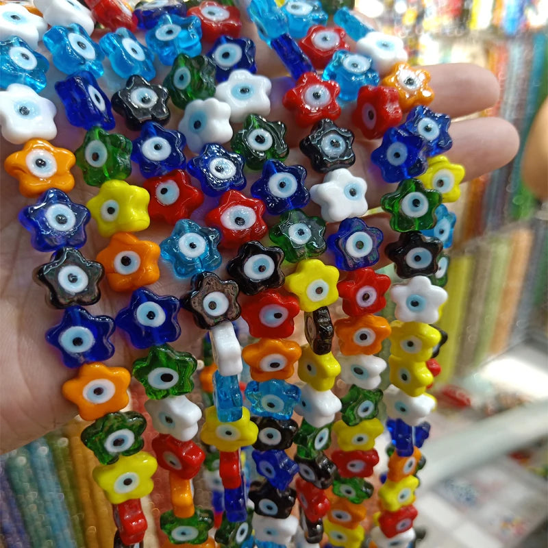 10pcs 12mm Mix Evil Eye Lampwork Beads for Jewelry Making