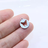10pcs 12mm Stainless Steel Butterfly Charms Pendant - DIY Necklace Bracelets
