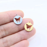 10pcs 12mm Stainless Steel Butterfly Charms Pendant - DIY Necklace Bracelets