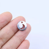 10pcs 12mm Stainless Steel Moon Star Charms Pendant DIY Necklace Bracelets