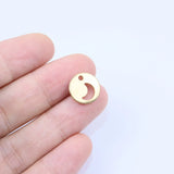 10pcs 12mm Stainless Steel Moon Star Charms Pendant DIY Necklace Bracelets