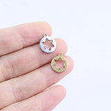 10pcs 12mm Stainless Steel Snowflake Charms Pendant DIY Jewelry 2 Colors