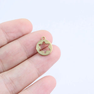 10pcs 12mm Stainless Steel Snowflake Charms Pendant DIY Jewelry 2 Colors