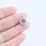 10pcs 12mm Stainless Steel Snowflake Charms Pendant DIY Jewelry 2 Colors
