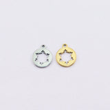 10pcs 12mm Stainless Steel Snowflake Charms Pendant DIY Jewelry 2 Colors