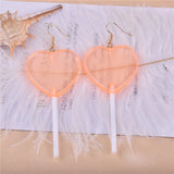 Bling Glitter Heart Lollipop Resin Charms Earring Keychain Jewelry Making