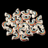 10pcs 12x18mm Rainbow Ceramic Porcelain Spacer Beads Lot for DIY Crafts Bracelet