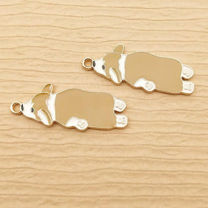 10pcs Enamel Dog Charm for Jewelry Making DIY Earring Pendant Bracelet Necklace