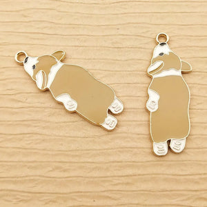 10pcs Enamel Dog Charm for Jewelry Making DIY Earring Pendant Bracelet Necklace