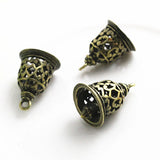 10pcs Antique Bronze Retro Bell Charm Pendants 13x12mm