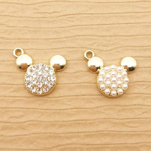 10pcs Pearl Crystal Anime Cartoon Charm for Jewelry Making