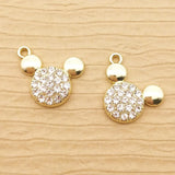 10pcs Pearl Crystal Anime Cartoon Charm for Jewelry Making
