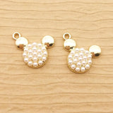 10pcs Pearl Crystal Anime Cartoon Charm for Jewelry Making
