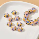10pcs Hand Painted Ceramic Beads Loose Spacer Flat Round Ceramics Bead