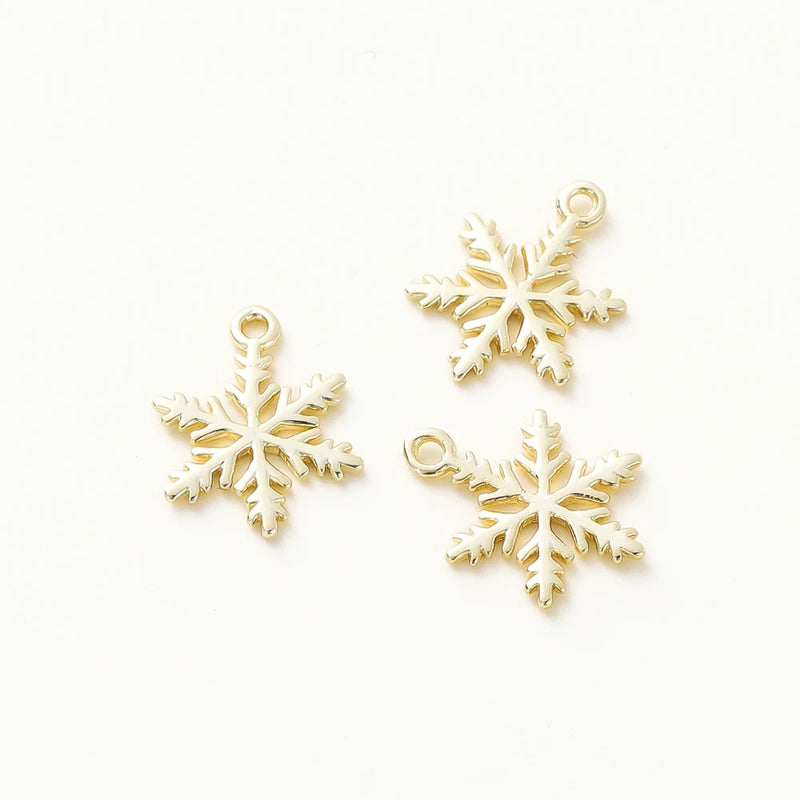 10pcs Snowflake Charm Pendants 12mm Jewelry Making