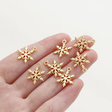 10pcs Snowflake Charm Pendants 12mm Jewelry Making