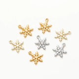 10pcs Snowflake Charm Pendants 12mm Jewelry Making