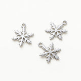 10pcs Snowflake Charm Pendants 12mm Jewelry Making