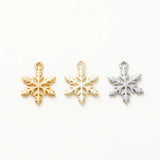 10pcs Snowflake Charm Pendants 12mm Jewelry Making