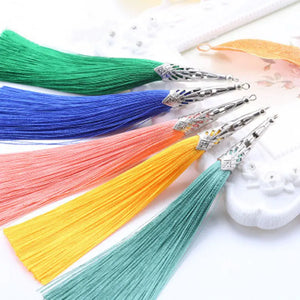 10pcs Polyester Silk Tassel for Earring Charm Making Pendant Diy Jewelry Crafts