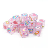 10pcs 14mm Square Printing Beads Acrylic Spacer Beads for Jewelry Making