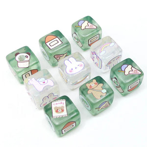 10pcs 14mm Square Printing Beads Acrylic Spacer Beads for Jewelry Making