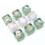 10pcs 14mm Square Printing Beads Acrylic Spacer Beads for Jewelry Making