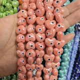 10pcs Heart Shape Ceramic Beads DIY Spacer Mix Love Heart Bead Jewelry Making