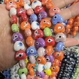 10pcs Heart Shape Ceramic Beads DIY Spacer Mix Love Heart Bead Jewelry Making