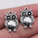 10pcs Owl Pendant Charms Antique Silver Plated for Jewelry Making