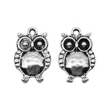 10pcs Owl Pendant Charms Antique Silver Plated for Jewelry Making