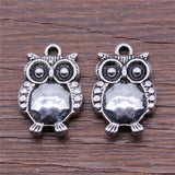 10pcs Owl Pendant Charms Antique Silver Plated for Jewelry Making