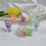 10pcs 3D Drink Bottle Ice Cream Resin Charms Pendants DIY Decoration